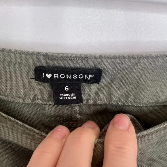 I Love Ronson Army Green Black Zippers Cargo Gorpcore Pants Size 6 - Picture 6 of 9